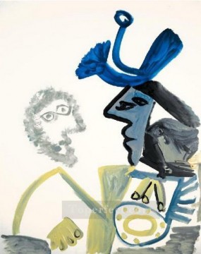 Pablo Picasso Painting - Dos bustos de perfil I 1972 Pablo Picasso